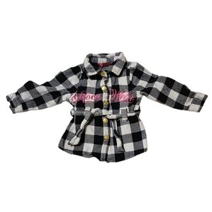Rocawear baby girls flannel snap belted jacket